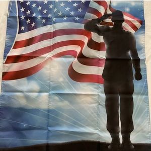 Patriotic Yard Flag American Soldier Veteran USA Double Sided Double Lined.